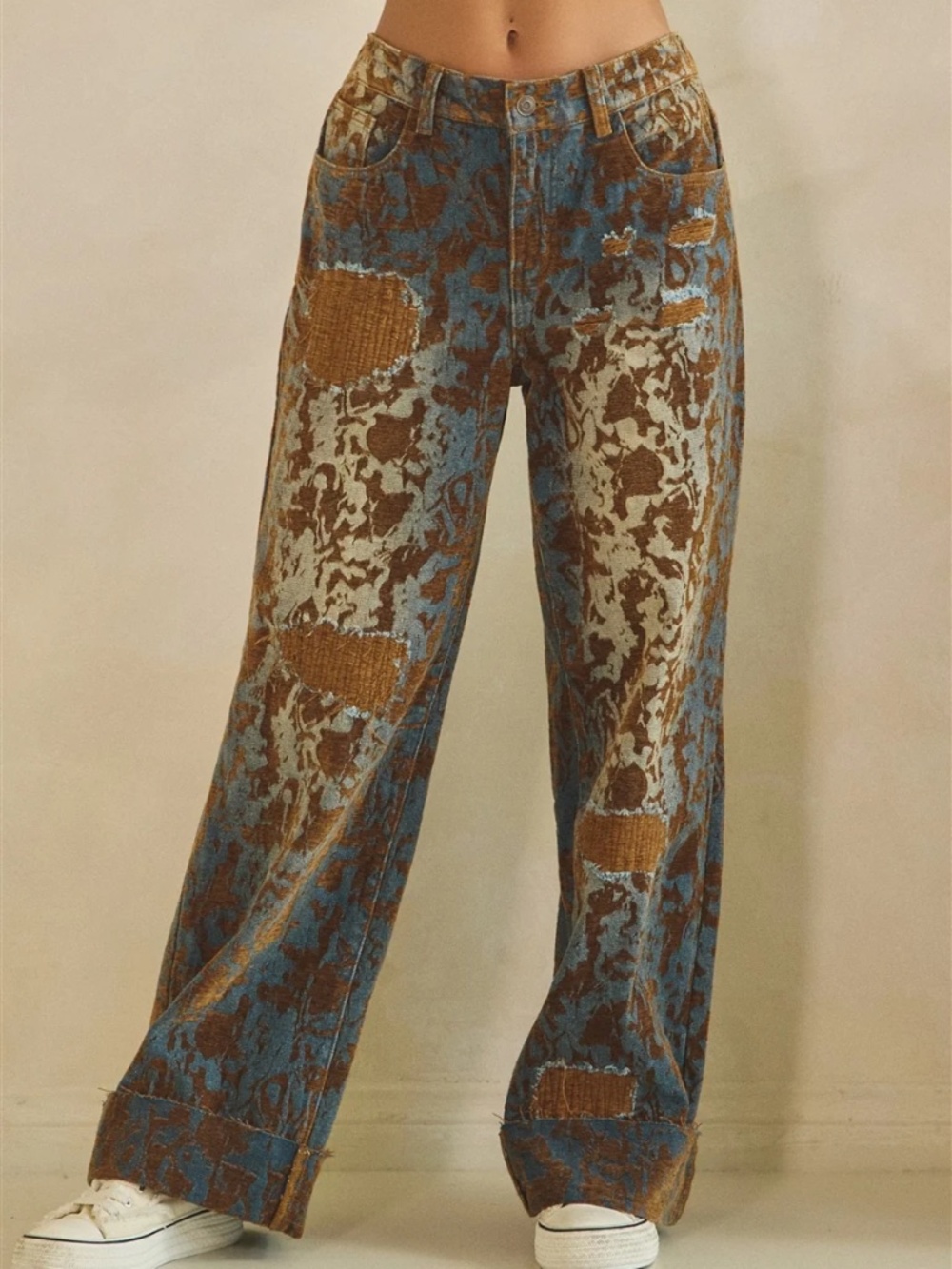 Oli & Hali Burn out Distressed Straight Leg Denim Jeans pants